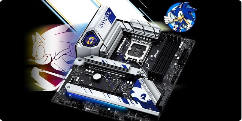 ASRock Z790 PG SONIC Intel LGA1700 (14th,13th,12th Gen) ATX Motherboard, 4  slots DDR5, PCIE 5.0 x16, 5 M.2 slots, 2.5Gb Lan, 7.1 Nahimic Audio, Front 
